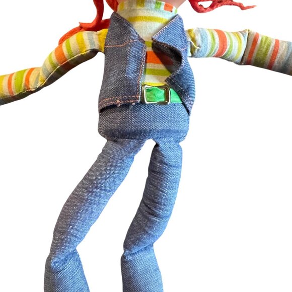 Vintage 1973 Mattel Jibby Jeaner Cloth Doll With Denim Outfit & Striped Shirt - - Picture 8 of 11